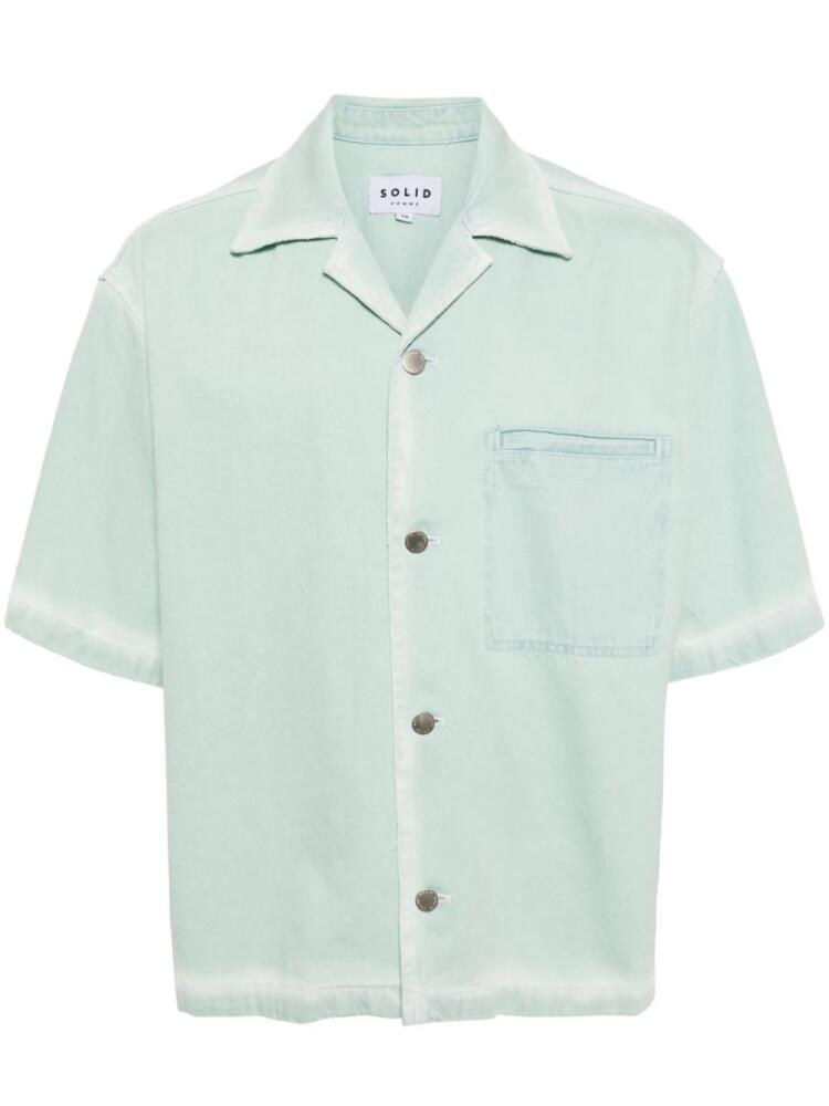 SOLID HOMME notched-collar cotton shirt - Green Cover