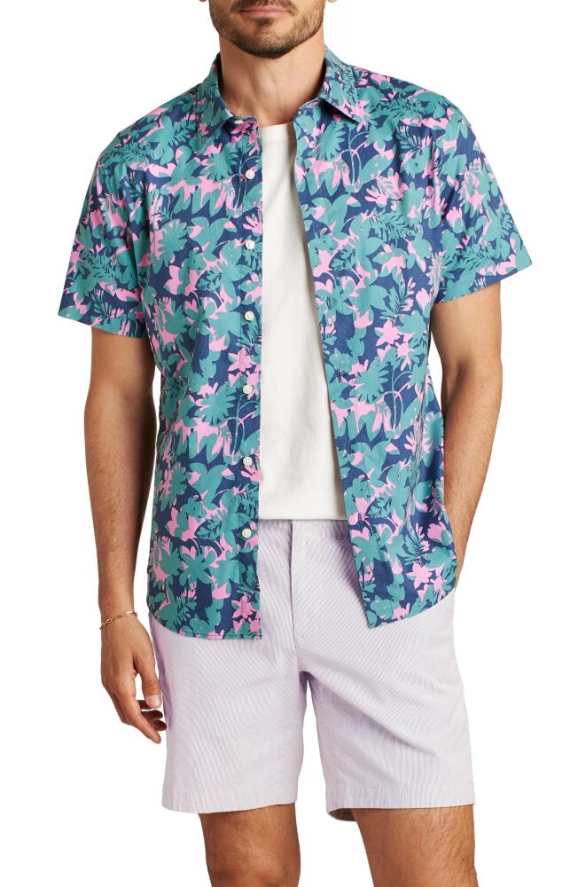 Bonobos Riviera Slim Fit Floral Short Sleeve Stretch Cotton Button-Up Shirt in Bonavista Leaves V4 C52 Cover