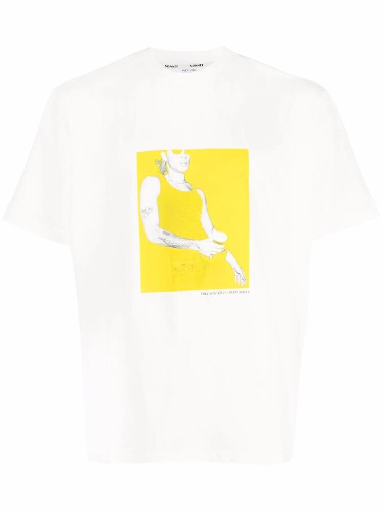 Sunnei photograph-print cotton T-shirt - White Cover