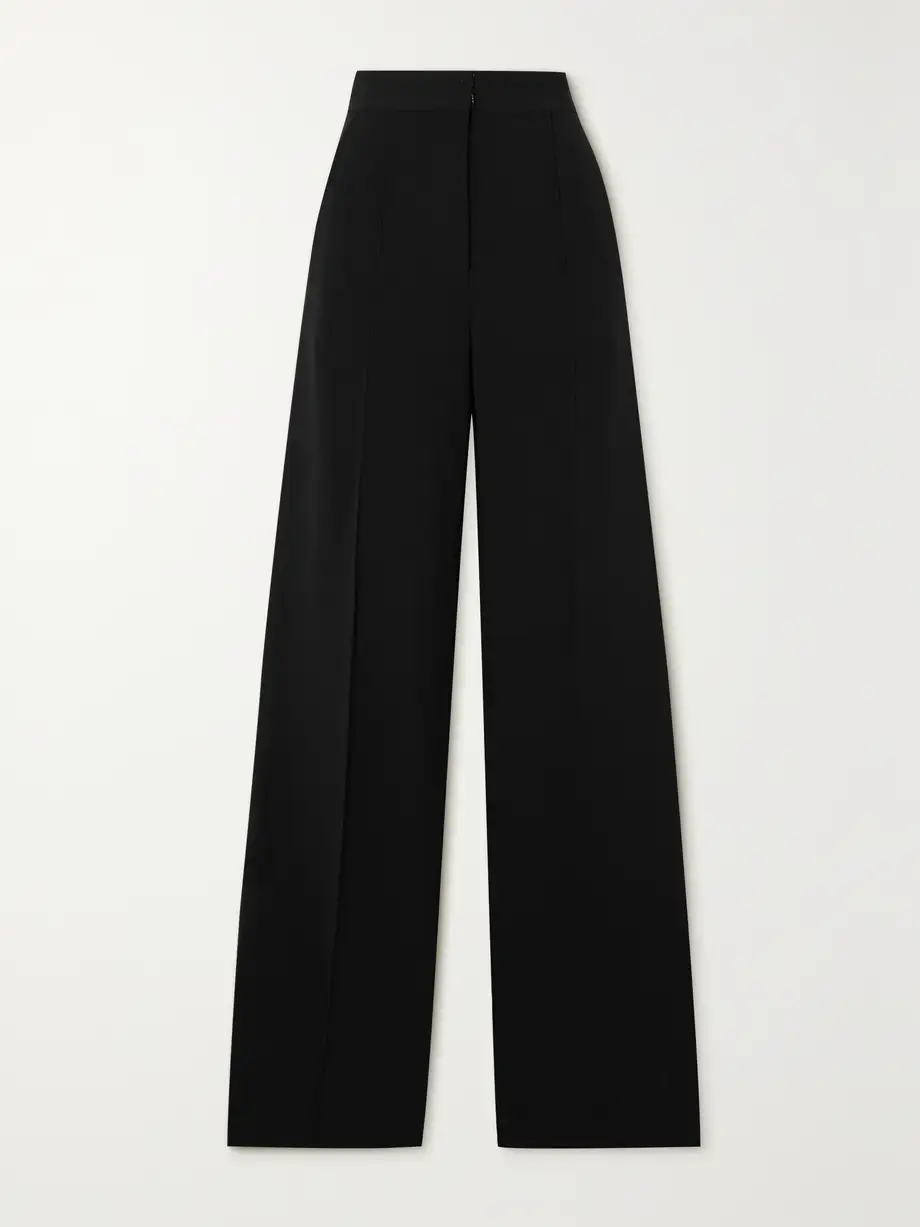 Another Tomorrow - + Net Sustain Stretch-merino Wool Wide-leg Pants - Black Cover