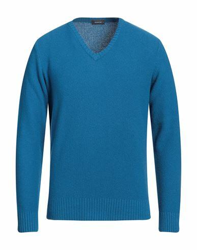 Rossopuro Man Sweater Turquoise Wool, Cashmere Cover