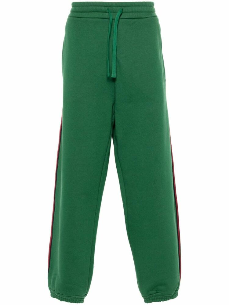 Gucci Web-trim cotton track pants - Green Cover