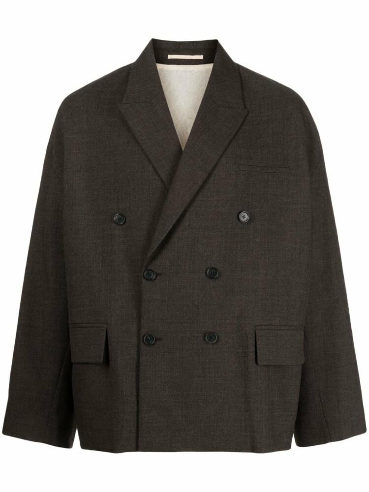 CROQUIS double-breasted wool blazer - Brown Cover