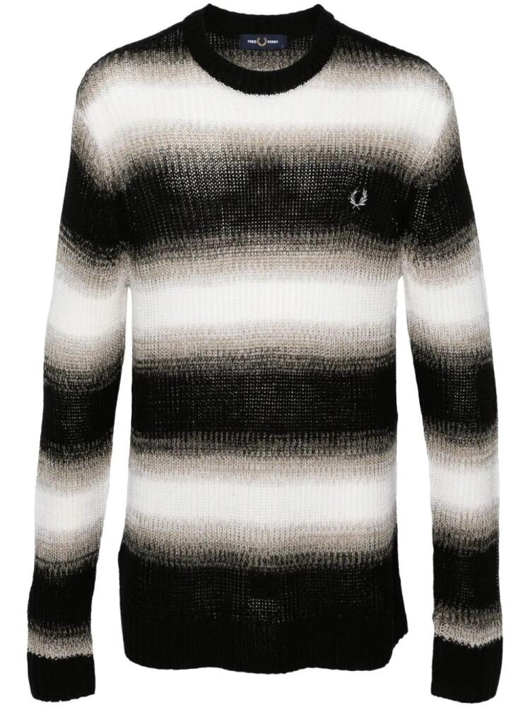 Fred Perry ombré-effect wool-blend jumper - Black Cover