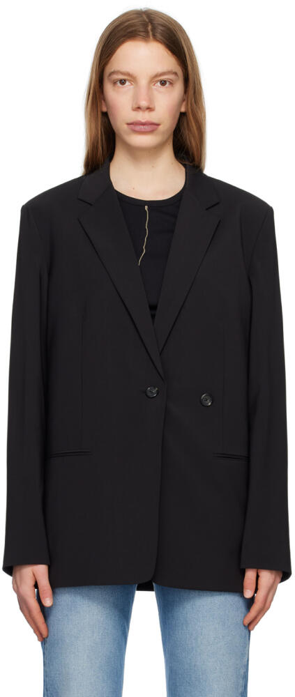 Helmut Lang Black Asymmetrical Blazer Cover