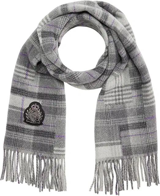 LAUREN Ralph Lauren Recycled Patchwork Holiday Woven Scarf (Charcoal/Purple) Scarves Cover