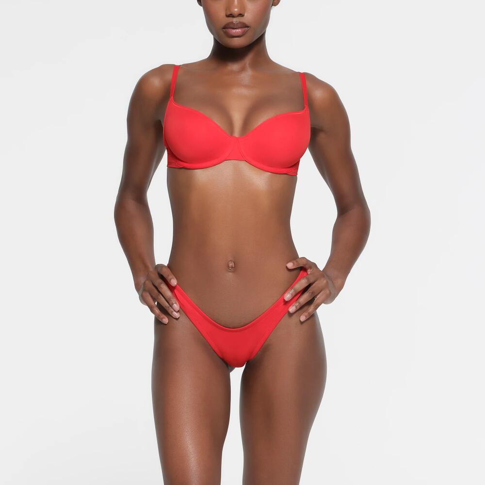 SKIMS Underwire Scoop Bikini Top | Red | 1 | Signature Swim Cover