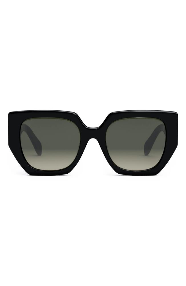 CELINE Triomphe 55mm Butterfly Sunglasses in Shiny Black /Gradient Brown Cover