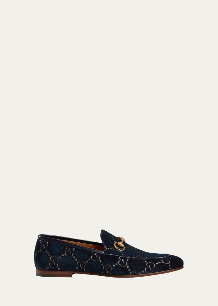 Gucci Men's New Jordaan Metallic G Velvet Loafers Cover