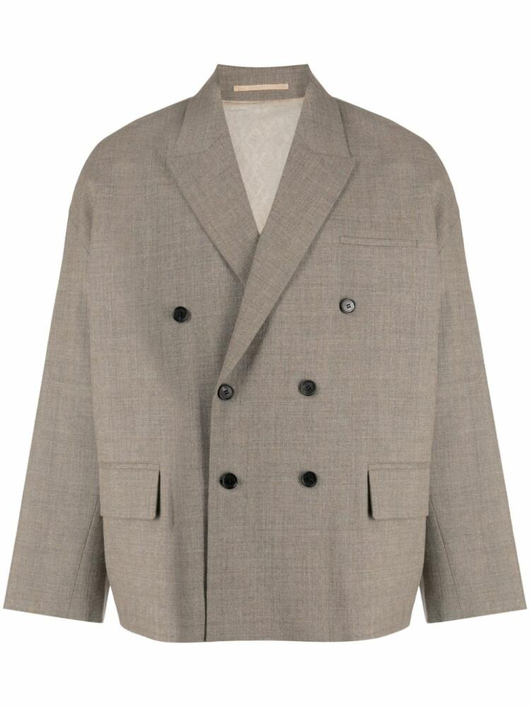 CROQUIS double-breasted wool blazer - Brown Cover