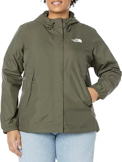 The North Face Plus Size Antora Jacket (New Taupe Green) Women's Clothing Cover