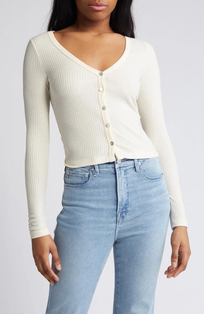 Noisy may Odette Rib Cardigan Sweater in Pearled Ivory Cover