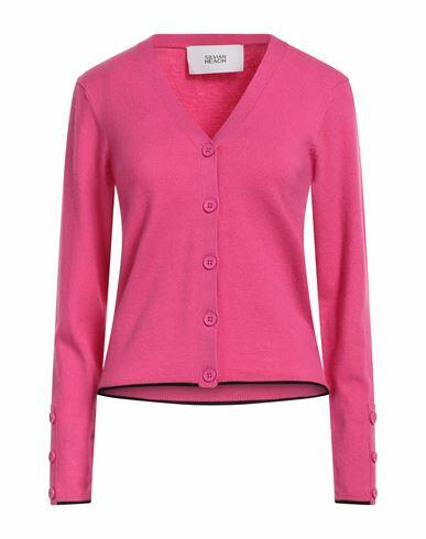 Silvian Heach Woman Cardigan Fuchsia Viscose, Polyester, Polyamide Cover