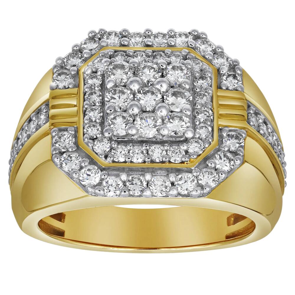 LuvMyJewelry Golden Gloves 14K Yellow Gold Diamond Men Statement Ring - 1.75ct. Cover