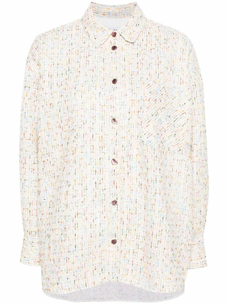 MSGM long-sleeve tweed shirt - White Cover