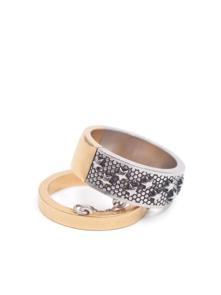 Maison Margiela two-tone double star ring - Gold Cover