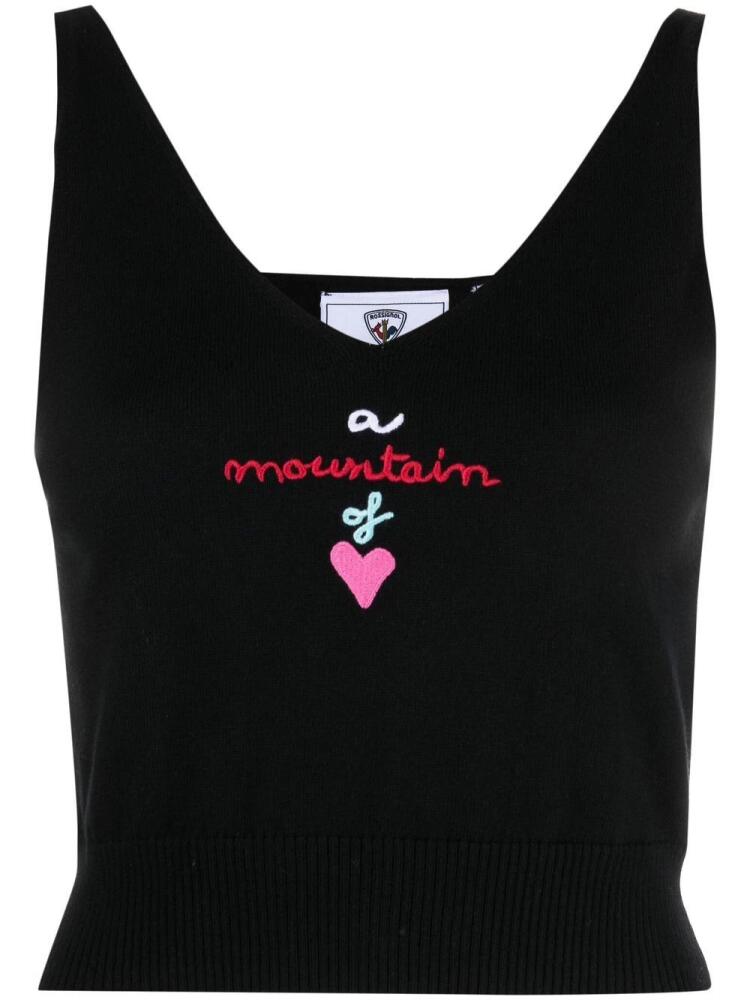 Rossignol embroidered-logo knitted crop-top - Black Cover