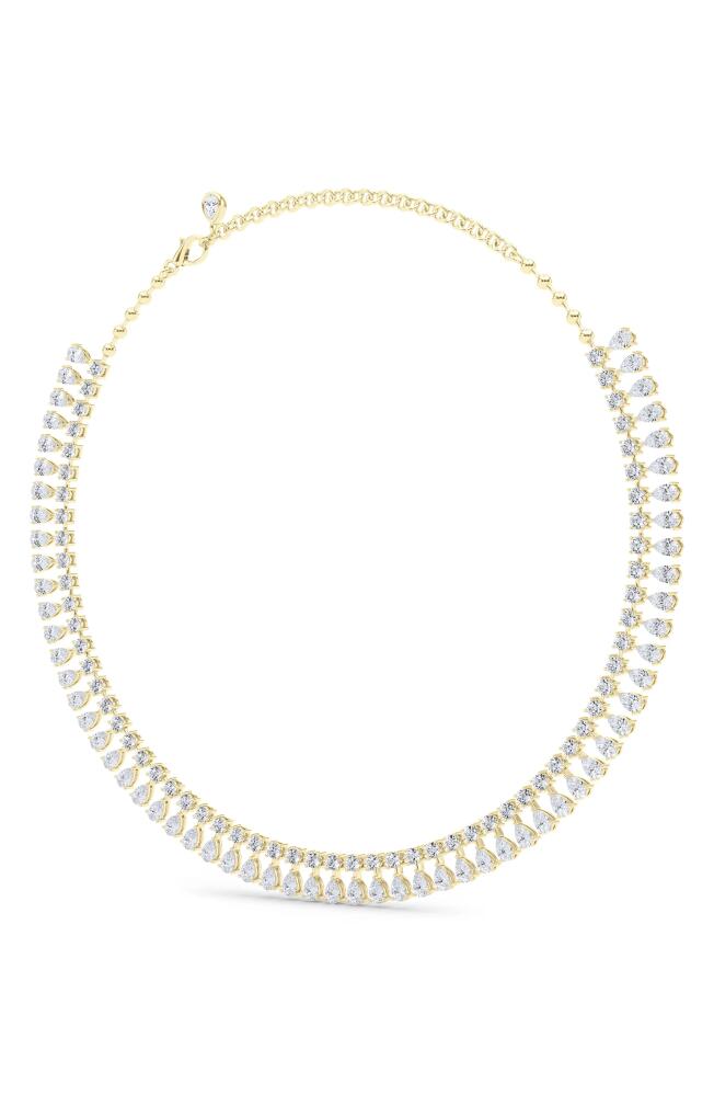 HauteCarat Lab Created Diamond Frontal Necklace in 18K Yellow Gold Cover