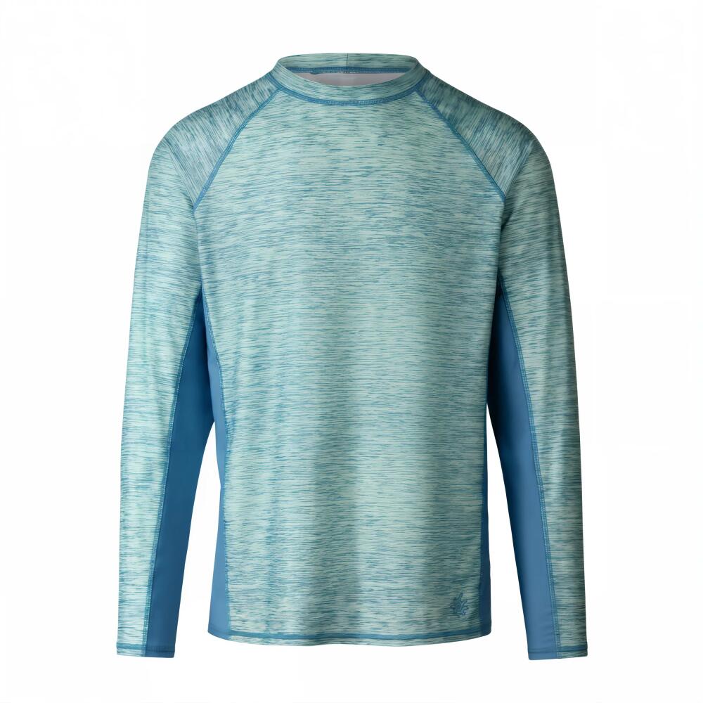 UV Skinz Long Sleeve Crew Sun & Swim Shirt in Lagoon Jaspe/lagoon Cover