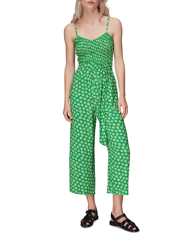 Whistles Daisy Check Print Jumpsuit Cover