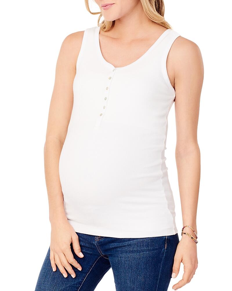 Ingrid & Isabel Maternity Ribbed Nursing Henley Tank Cover