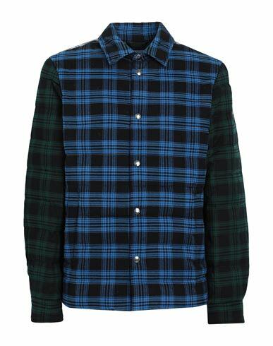 Woolrich Check Overshirt Man Puffer Black Cotton Cover