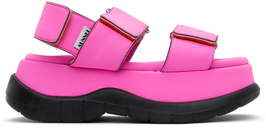 SUNNEI SSENSE Exclusive Pink Low Platform Sandals Cover