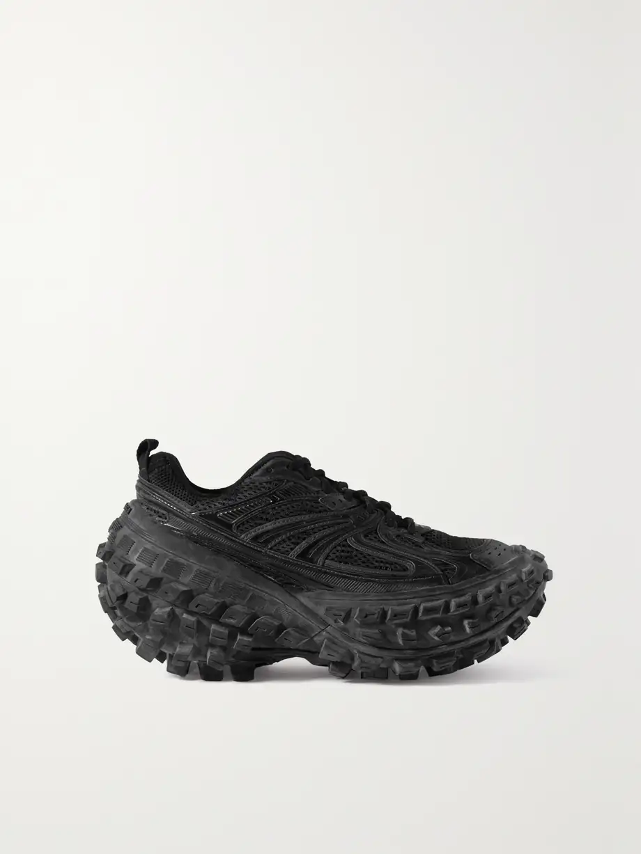 Balenciaga - Bouncer Mesh And Rubber Platform Sneakers - Black Cover