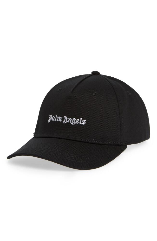 Palm Angels Embroidered Classic Logo Baseball Cap in Black Off White Cover