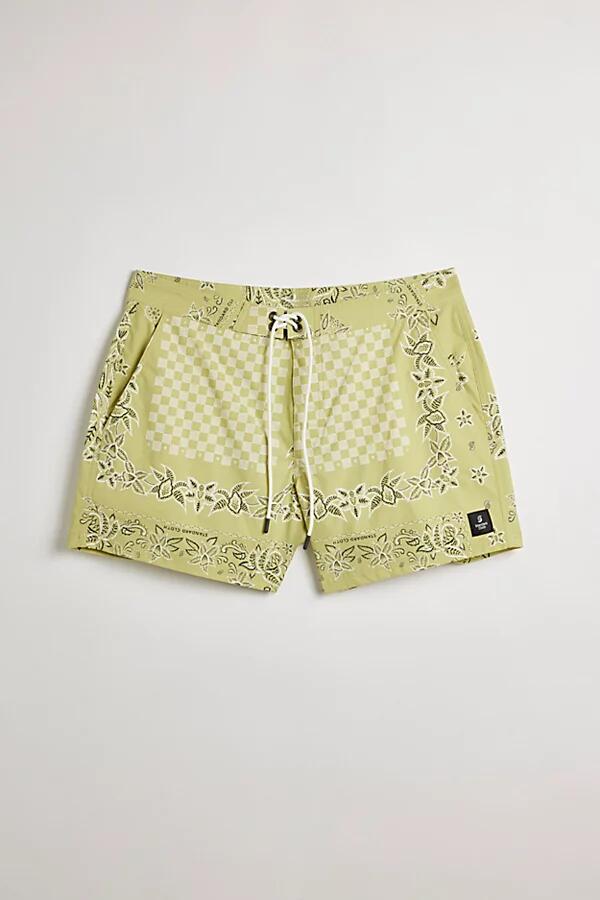 Standard Cloth Printed Fixed Waist Board Short in Dark Yellow Cover