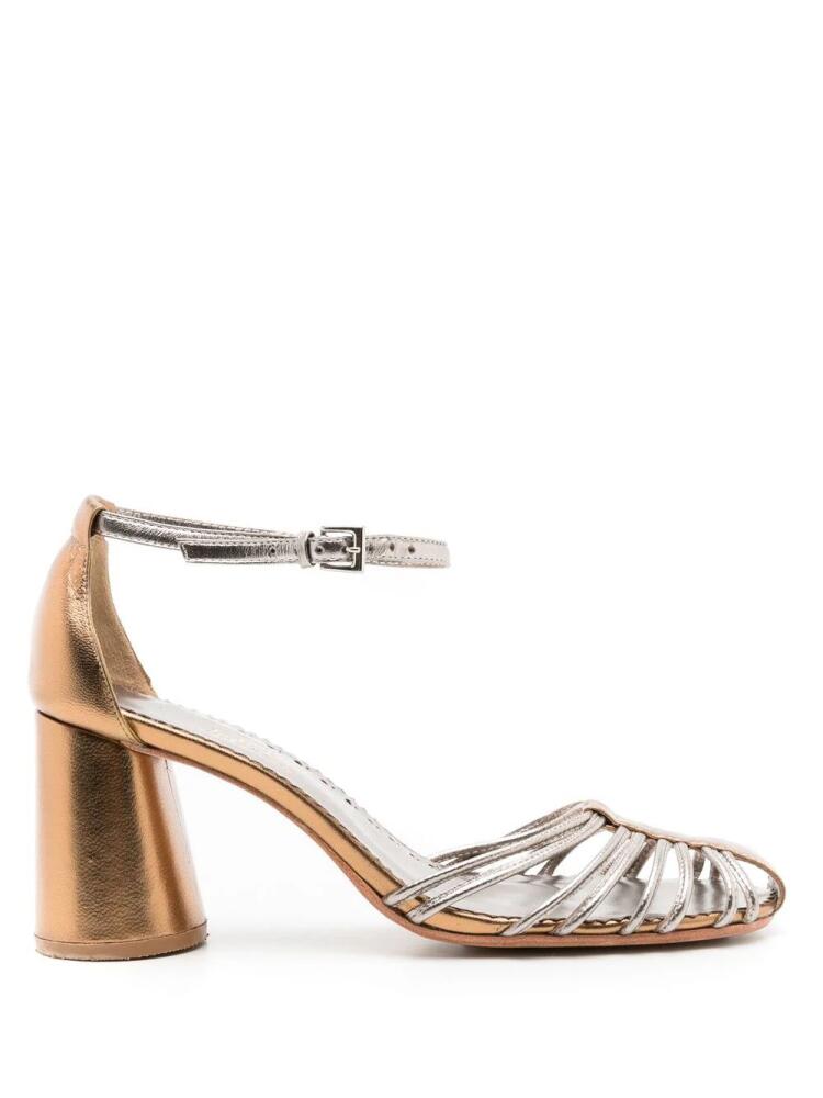 Sarah Chofakian Cyril 75mm metallic sandals - Gold Cover