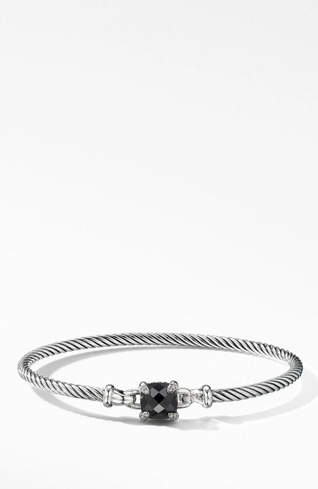 David Yurman Chatelaine® Bracelet in Sterling Silver with Semiprecious Stones and Diamonds, 3mm in Black Onyx Cover