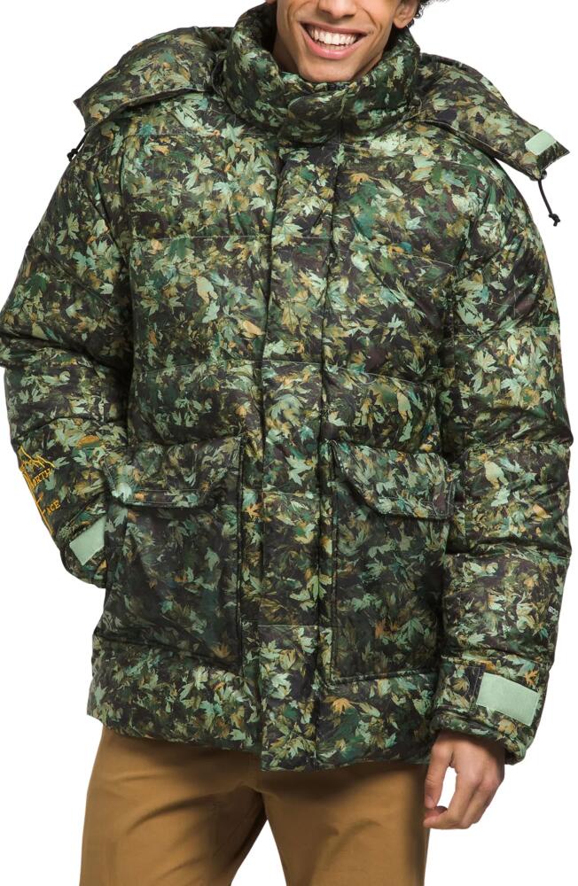 '73 The North Face 600 Fill Power Down Parka in Misty Sage Fallen Leaves Print Cover