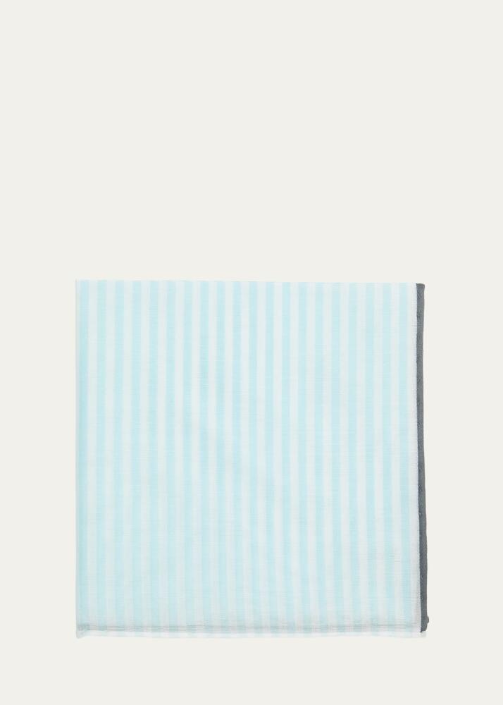 Simonnot Godard Men's Buren Cotton Stripe Pocket Square Cover