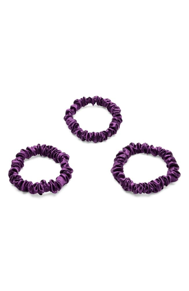 BLISSY 3-Pack Skinny Silk Scrunchies in Royal Purple Cover