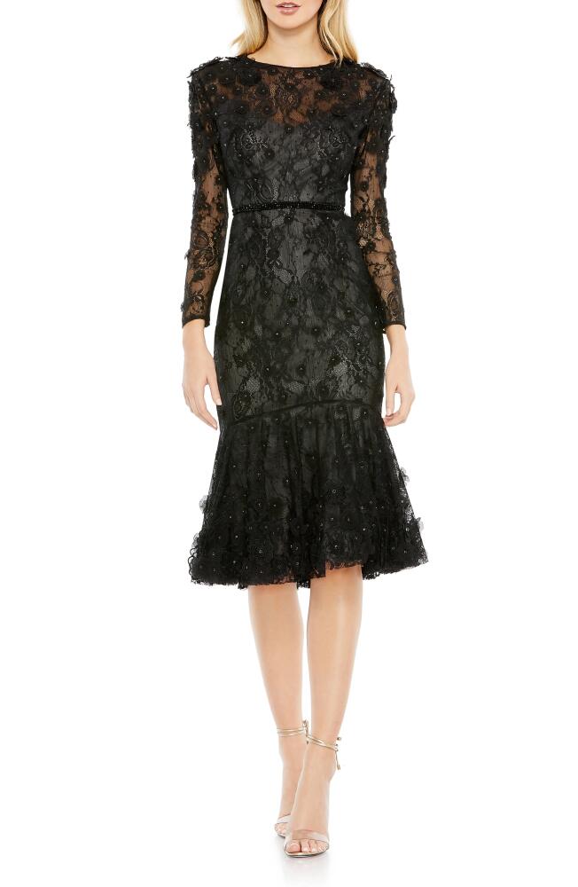 Mac Duggal Sequin Lace Long Sleeve Sheath Cocktail Dress in Black Cover