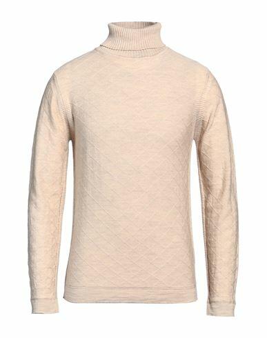 Daniele Fiesoli Man Turtleneck Beige Merino Wool Cover