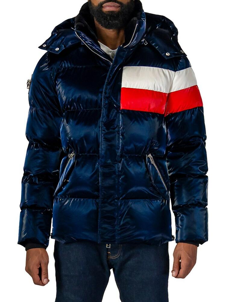 Woodpecker Men's Bumnester Heavy Weight Puffer Jacket - Red White Blue Cover