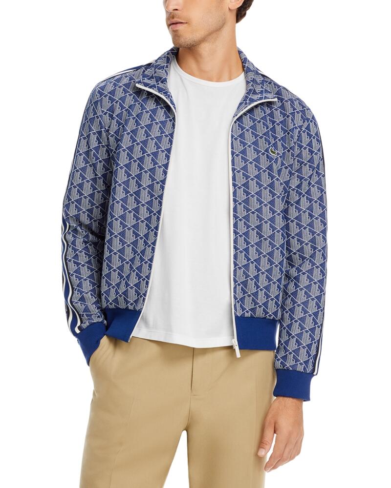 Lacoste Monogram Print Zip Front Track Jacket Cover