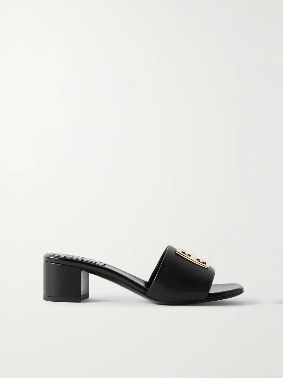 Givenchy - 4g 45 Leather Mules - Black Cover