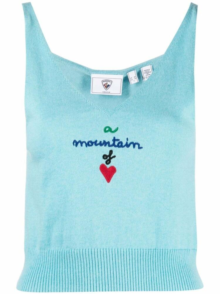 Rossignol embroidered-logo knitted crop-top - Blue Cover