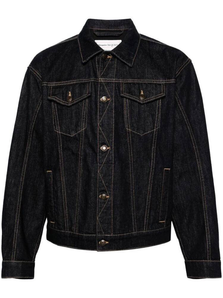 Alexander McQueen spread-collar denim jacket - Blue Cover