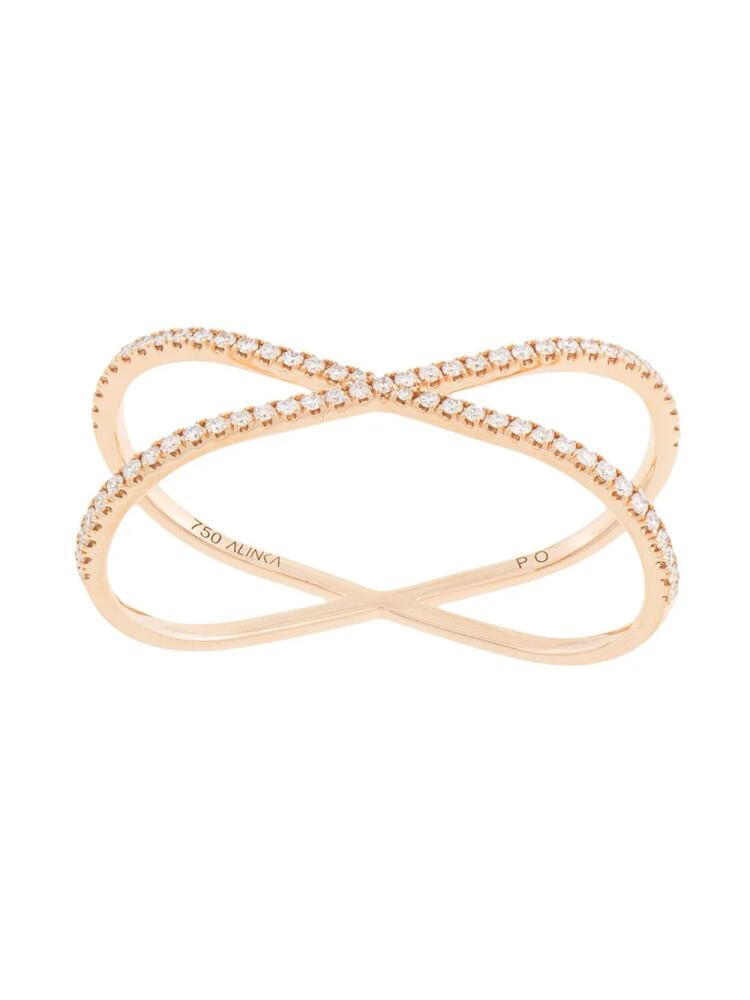 ALINKA 18kt rose gold KATIA DUO diamond two-finger ring Cover