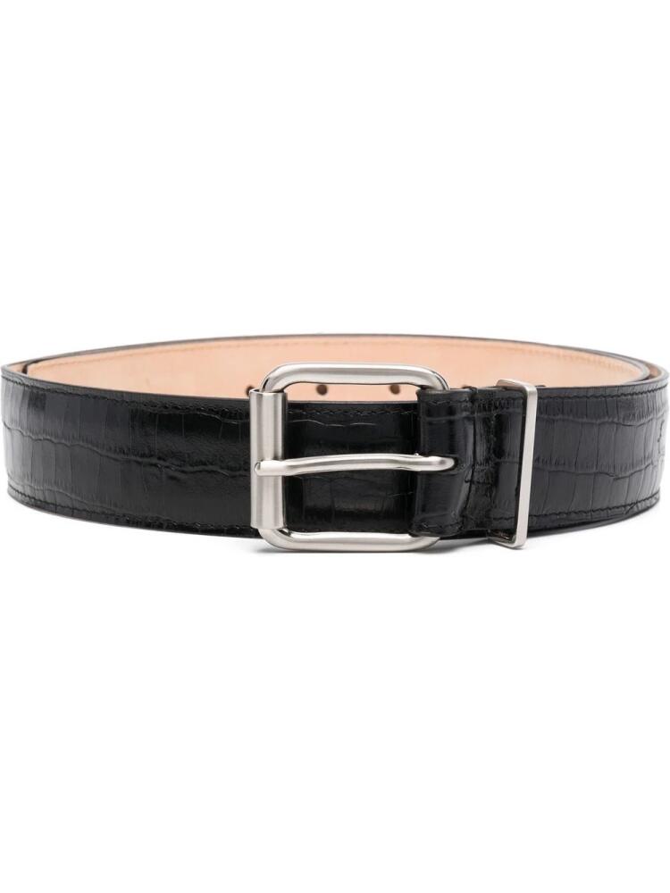 AMI Paris crocodile-effect belt - Black Cover