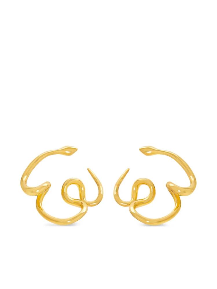 Oscar de la Renta Snake hoop earrings - Gold Cover