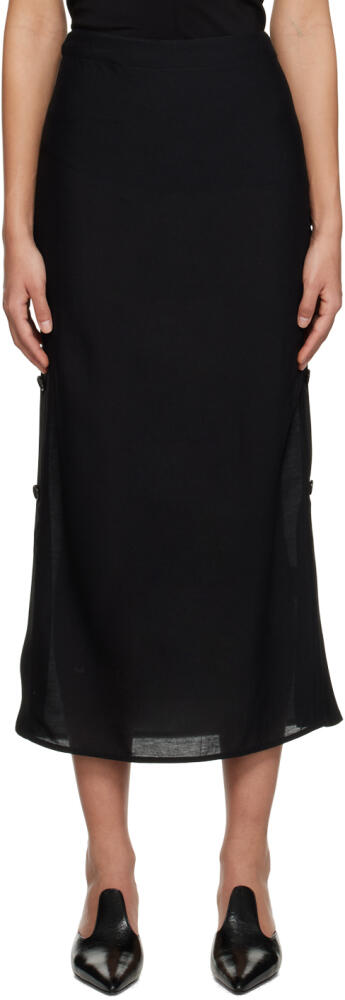 TOTEME Black Button Maxi Skirt Cover