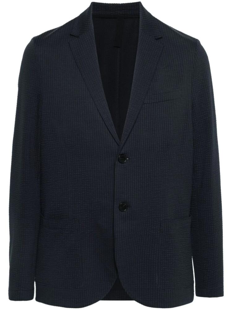 Harris Wharf London cotton-blend seersucker blazer - Blue Cover