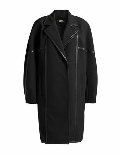 Karl Lagerfeld Woman Overcoat & Trench Coat Black Polyester Cover