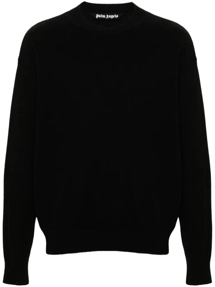 Palm Angels monogram-print crew-neck jumper - Black Cover