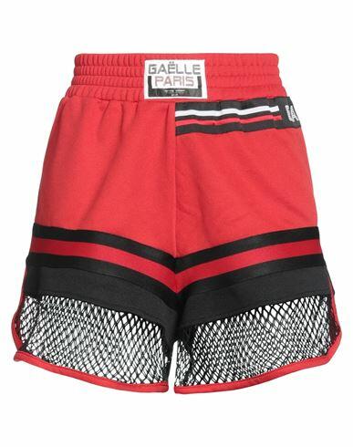 Gaëlle Paris Woman Shorts & Bermuda Shorts Red Polyester, Cotton Cover